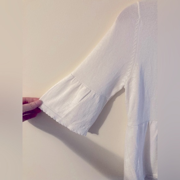 Nick & Mo Women’s White Cardigan Size Small 100% Cotton - Picture 4 of 6